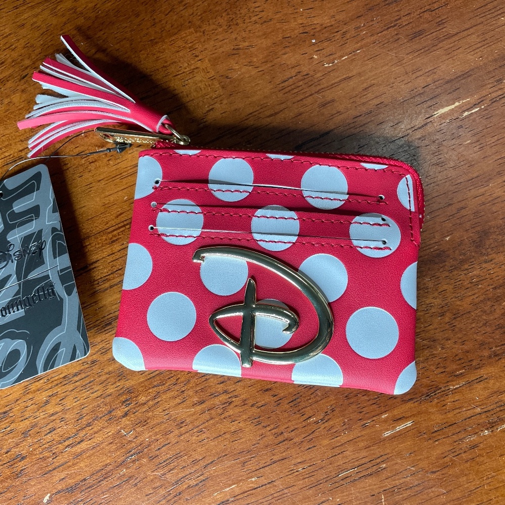 Disney Loungefly red & white polka dot mini wallet